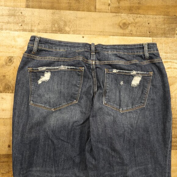 Lovervet by Vervet Dad Jeans Women’s 16W Dark Wash High Rise Frayed Hem - Picture 11 of 11